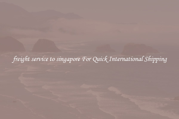 freight service to singapore For Quick International Shipping