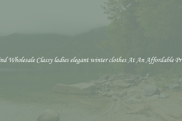 Find Wholesale Classy ladies elegant winter clothes At An Affordable Price