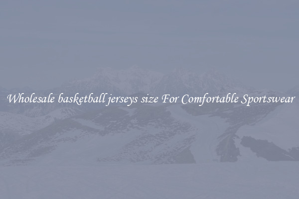 Wholesale basketball jerseys size For Comfortable Sportswear