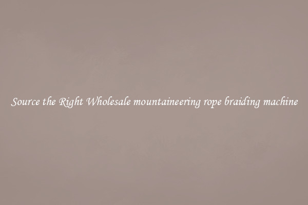  Source the Right Wholesale mountaineering rope braiding machine 