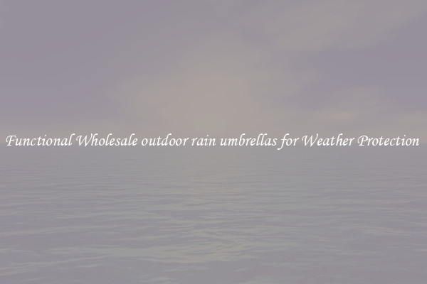 Functional Wholesale outdoor rain umbrellas for Weather Protection 