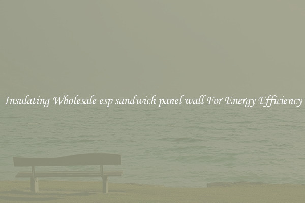 Insulating Wholesale esp sandwich panel wall For Energy Efficiency