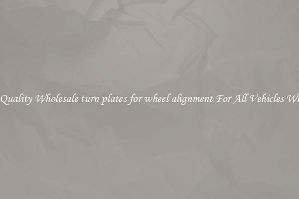Get Quality Wholesale turn plates for wheel alignment For All Vehicles Wheels
