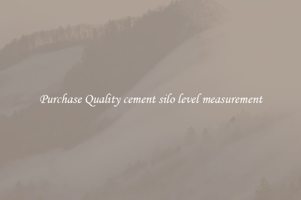 Purchase Quality cement silo level measurement